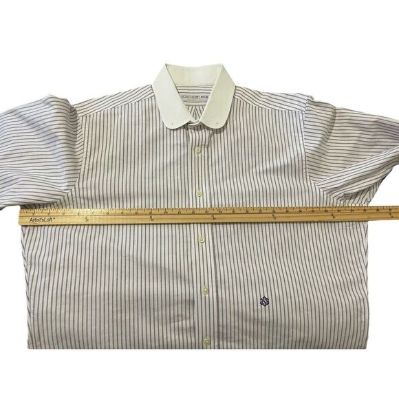 INDIVIDUALIZED SHIRTS Dress Shirt Purple White Contrast Eyelet Collar Size 16.5 - Picture 7 of 10